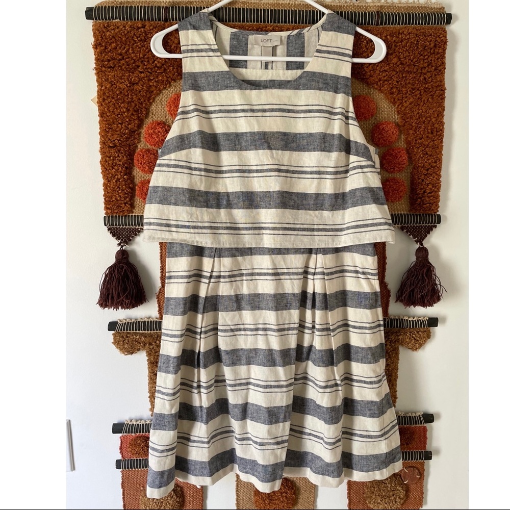 Loft petite stripe dress